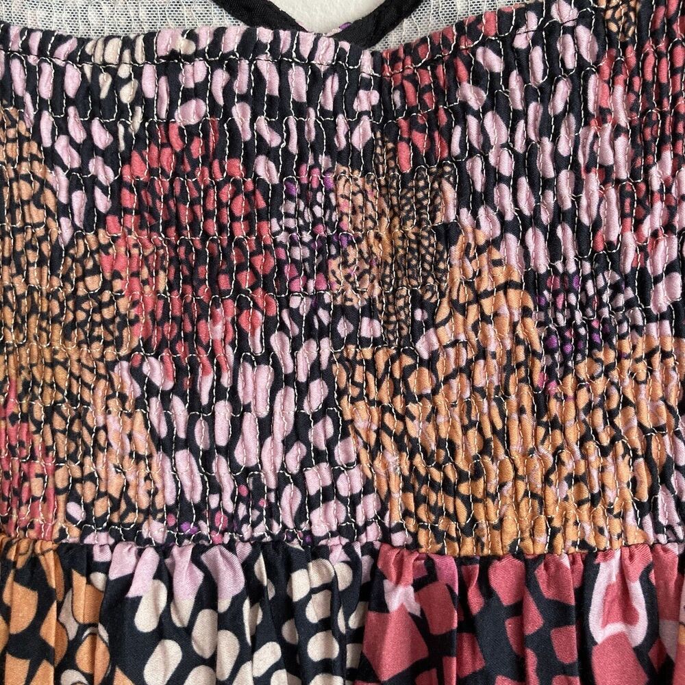 Anthropologie Geisha Designs Smocked Maxi Dress Size XS Cut Out Front - Picture 11 of 13